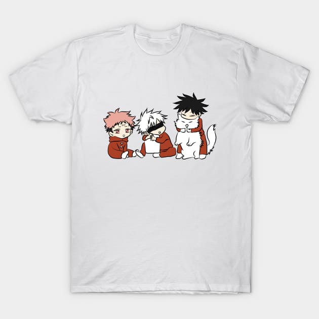 Itadori_Megumi_Gojo_Jujutsu Kaisen_Christmas T-Shirt by Infinirish